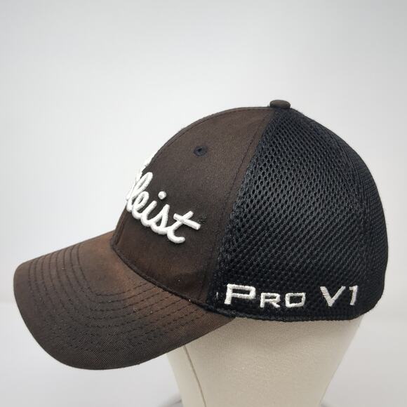 Titleist FJ Pro V1 Fitted Hat Black Large Spell Out Embroidered New Era - Picture 3 of 9
